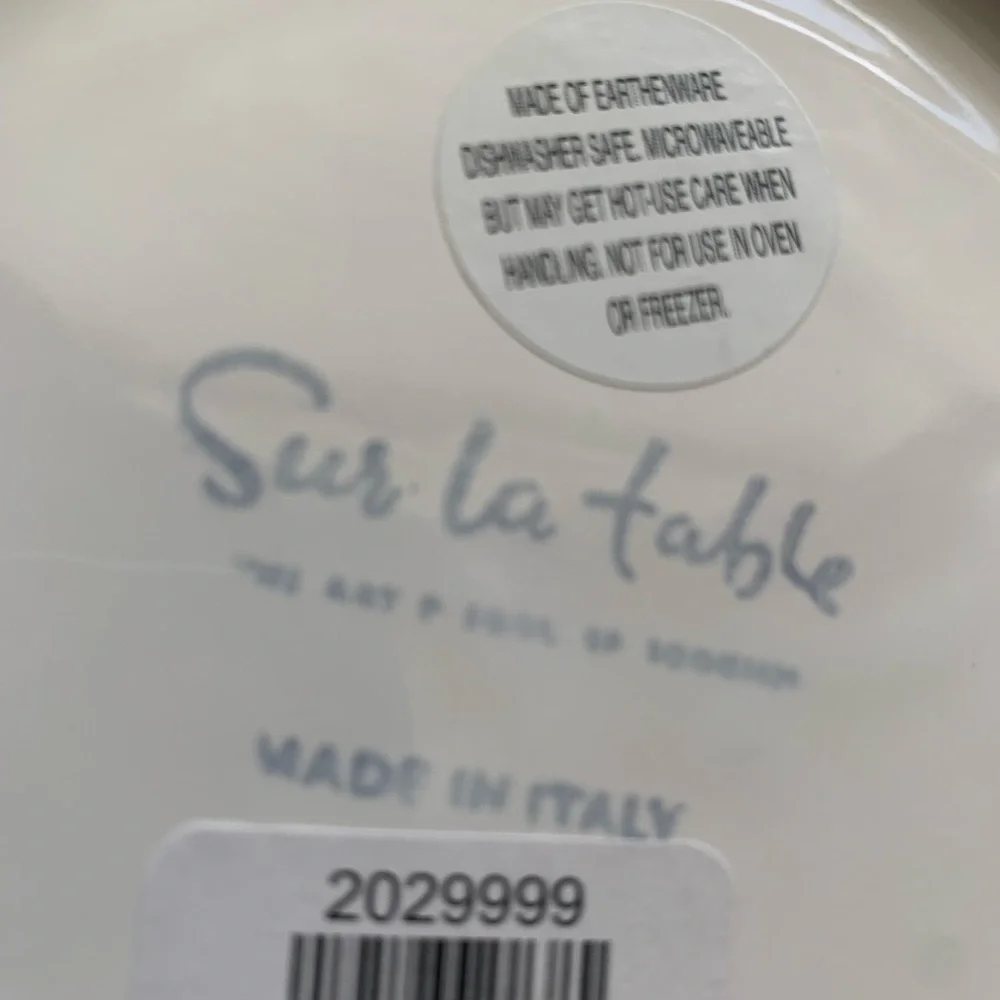 SUR LA TABLE ITALIAN PORCELAIN WHITE 16 INCH SERVING BOWL
